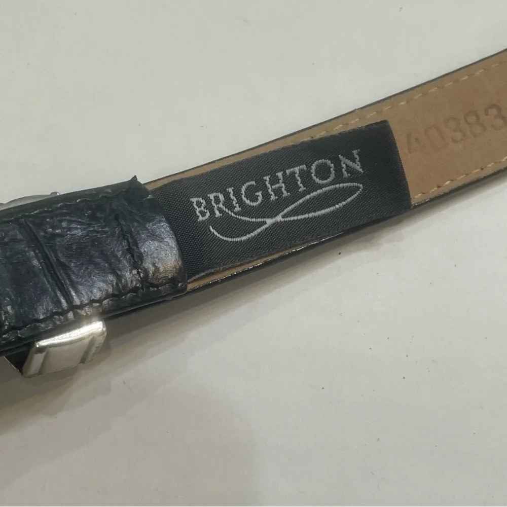 Brighton Black Leather Belt Silver Accent. Size M/30. Style 40383. Pre-owned.
